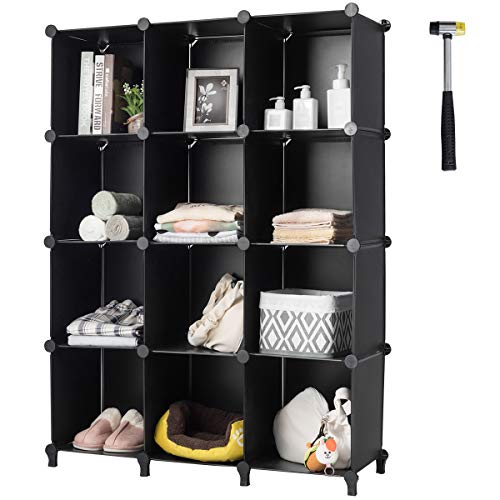 Tangkula 12 Cubes Storage Organizer, DIY Plastic PP Closet Cabinet...