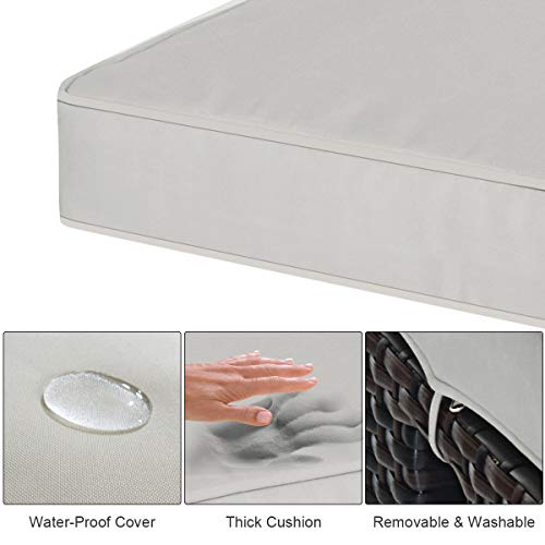 Tangkula 2 Pieces Outdoor Patio Ottoman, All Weather Rattan Wicker...