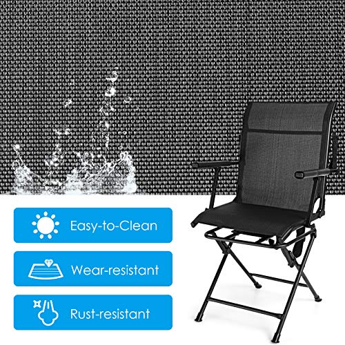 Tangkula 360-Degree Hunting Swivel Chair, Ground Blind Chairs w/Ar...