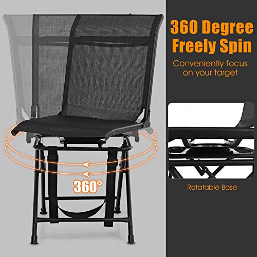 Tangkula 360-degree Swivel Blind Chair, Foldable Free Rotation Hun...