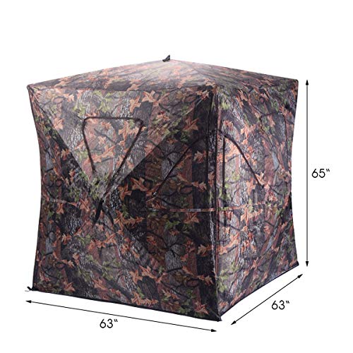 Tangkula Hunting Blinds 2-3 People Portable Pop Up Turkey Hunting ...