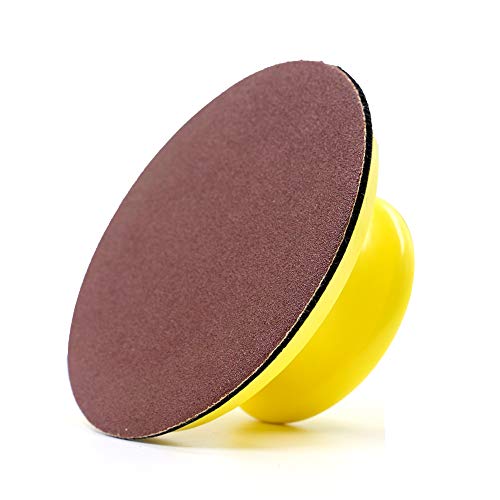 5 Inch Hook and Loop Hand Sanding Block Round Sanding Pad Hook Bac...