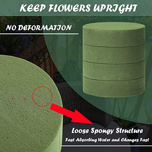 TAOPE Flower Foam Blocks, 6.5 Large Round Dry Floral Foam for Ar...