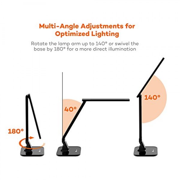 TaoTronics LED Desk Lamp with USB Charging Port, 4 Lighting Modes ...