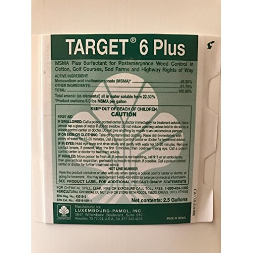 Target 6 Plus MSMA 48.2% Turf Herbicide - 5 gallons:1 case 2 x ...