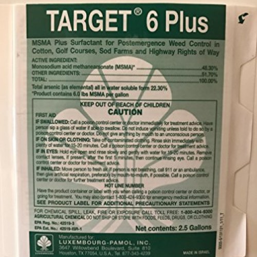 Target 6 Plus MSMA 48.2% Turf Herbicide - 5 gallons:1 case 2 x ...