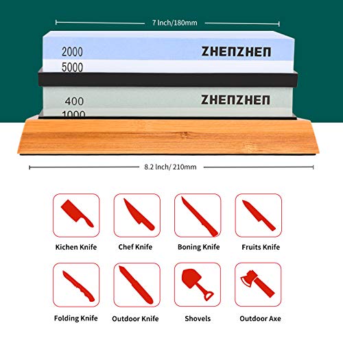 Knife sharpening stone,400/1000.2000/5000 Double Side Grit Waterst...