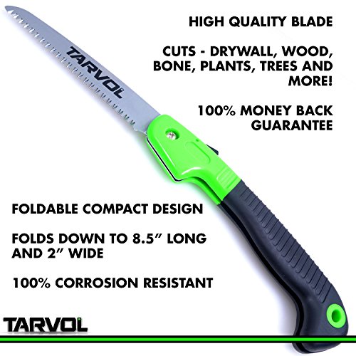 Tarvol Folding Hand Saw Razor Sharp 7 Blade Foldable Compact Ha...