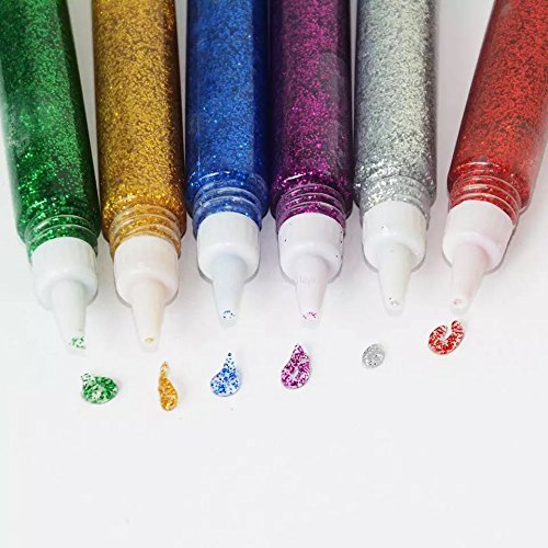 Tassel Toppers 10 Pack - Non-Toxic Washable Glitter Glue Stick Set...