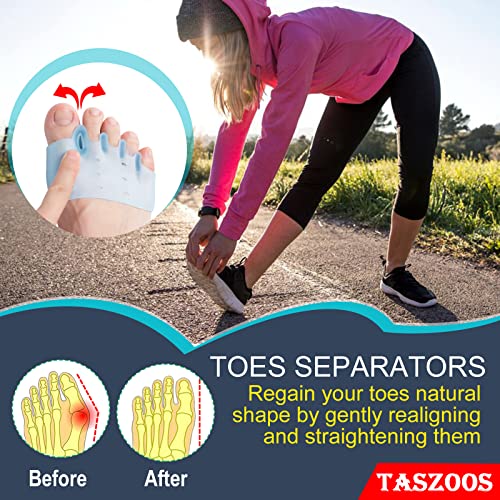 Toe Separators, 3 Pairs, Blue Toe Spacers, with Soft & Breathabl...