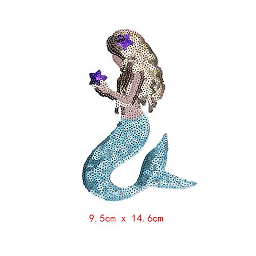 Mermaid Heart Paillette Imperial Crown Sequins Patches Cap Bag Sho...