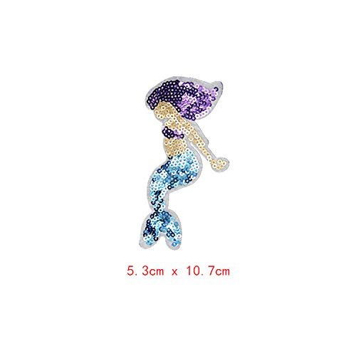 Mermaid Heart Paillette Imperial Crown Sequins Patches Cap Bag Sho...