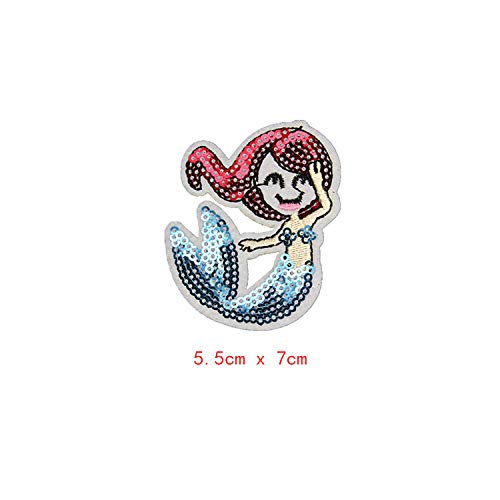Mermaid Heart Paillette Imperial Crown Sequins Patches Cap Bag Sho...