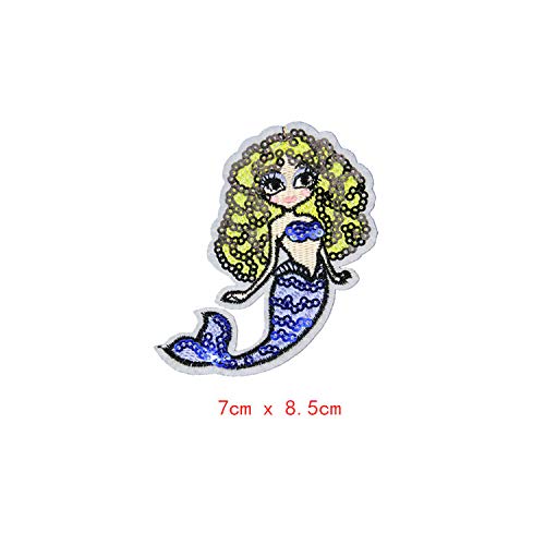 Mermaid Heart Paillette Imperial Crown Sequins Patches Cap Bag Sho...