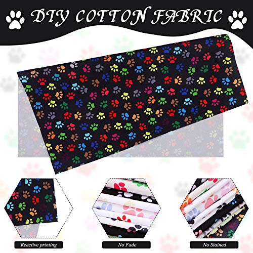 10 Pieces Paws Fabric Cute Paw Prints Squares Paw Print Fabric 10 ...