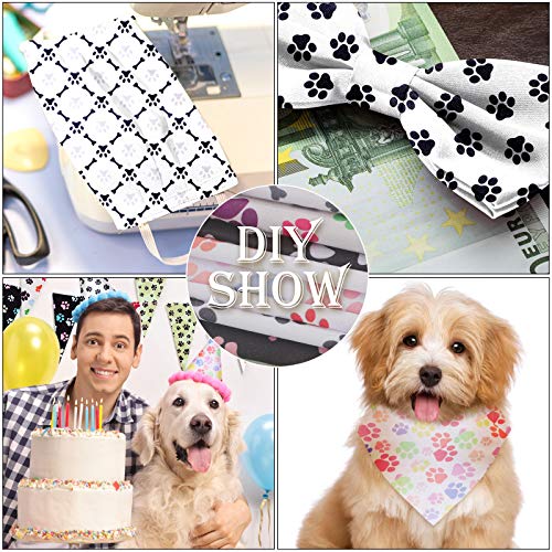 10 Pieces Paws Fabric Cute Paw Prints Squares Paw Print Fabric 10 ...