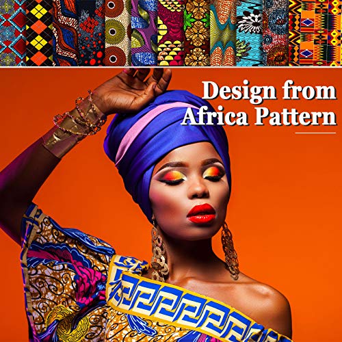 12 Pieces African Fabric Fat Quarters 19.5 x 15.7 Inch 50 x 40 cm...