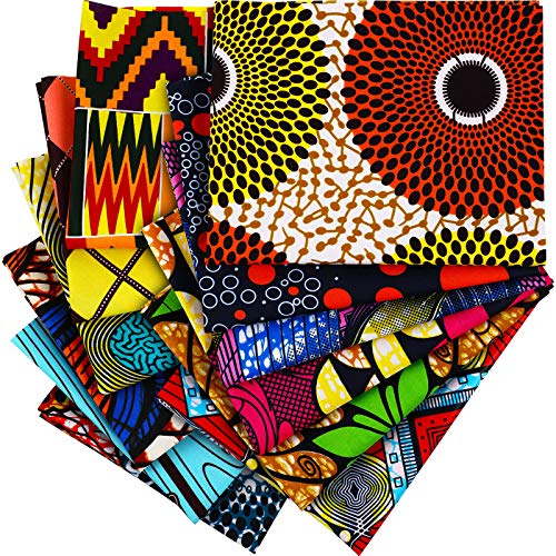 12 Pieces African Fabric Fat Quarters 19.5 x 15.7 Inch 50 x 40 cm...