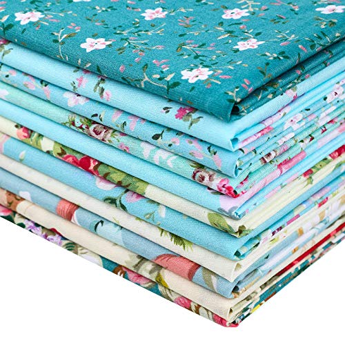 12 Pieces Floral Fat Quarters Patchwork Sewing Quilting Fabric Bun...