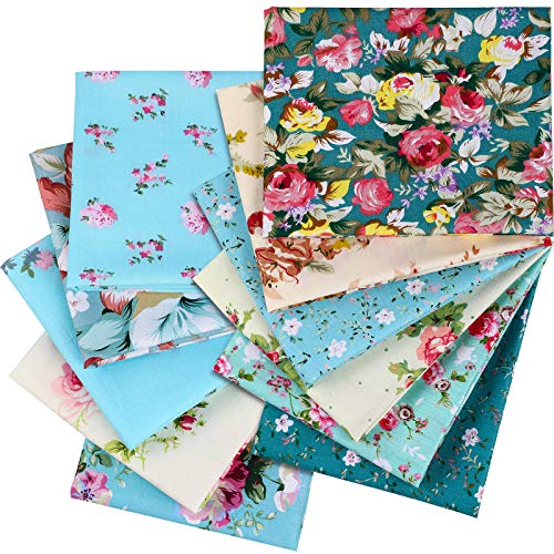 12 Pieces Floral Fat Quarters Patchwork Sewing Quilting Fabric Bun...