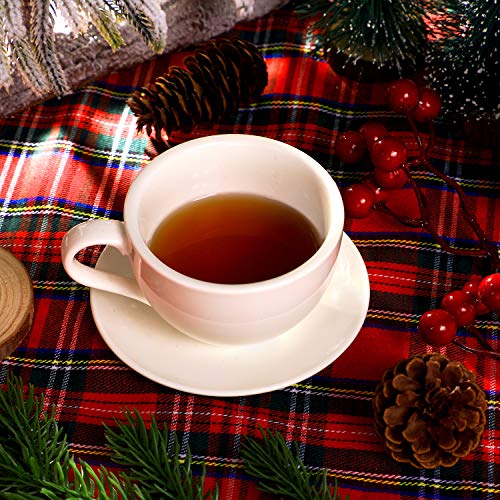 2 Pcs Christmas Red Plaid Fabric Buffalo Checked Cloth Yarn-Dyed T...