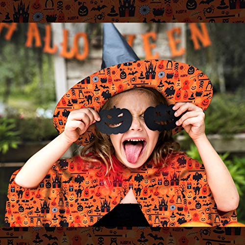 2 Pieces Halloween Cotton Fabric 1 Yard Ghost Pumpkin Cats Pattern...