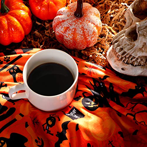 2 Pieces Halloween Cotton Fabric 1 Yard Ghost Pumpkin Cats Pattern...