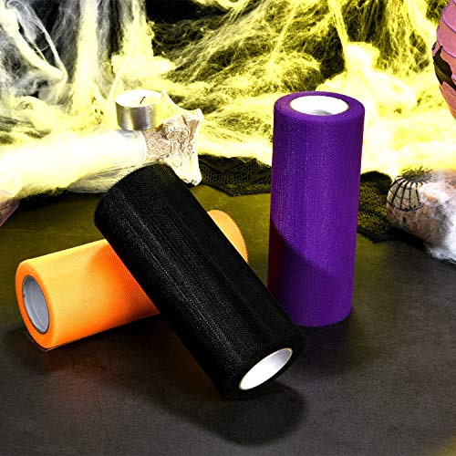 3 Spools Halloween Tulle Rolls Tulle Netting Rolls Tulle Fabric Sp...