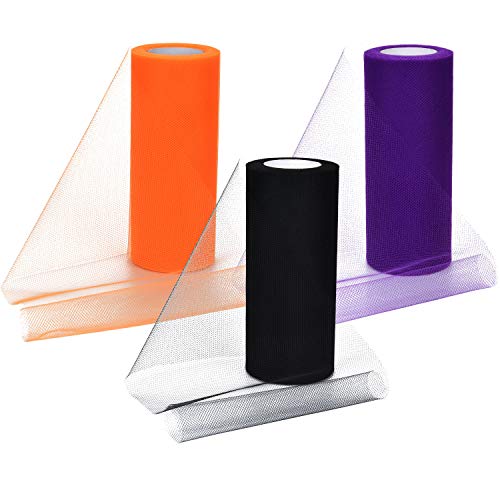 3 Spools Halloween Tulle Rolls Tulle Netting Rolls Tulle Fabric Sp...