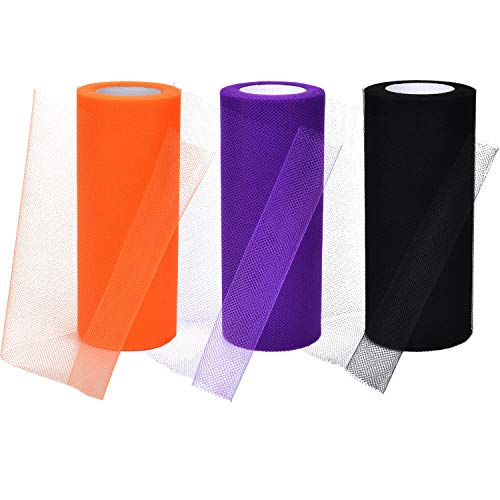 3 Spools Halloween Tulle Rolls Tulle Netting Rolls Tulle Fabric Sp...