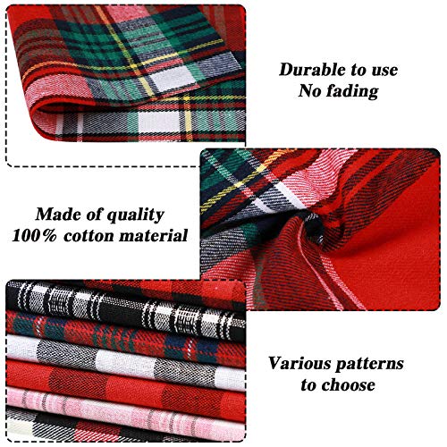 40 Pieces 9.84 x 9.84 Inch Check Print Fabric Plaid Bundle Squares...