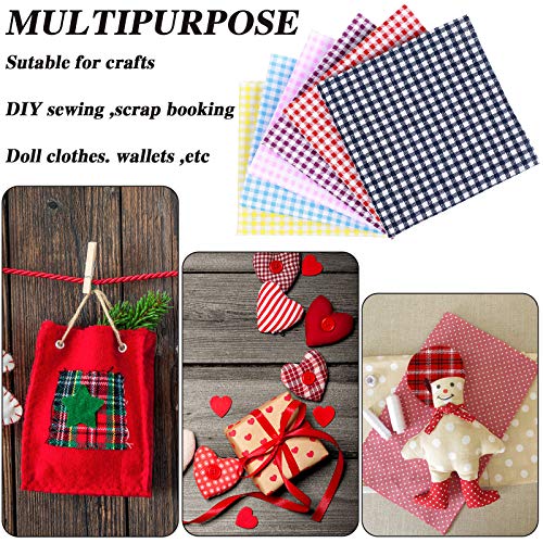 40 Pieces 9.84 x 9.84 Inch Check Print Fabric Plaid Bundle Squares...