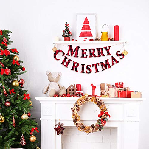 6 Pieces Christmas Fabric Bundle Squares 20 x 20 Inch Red Black Bu...