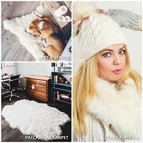 8 Pieces Faux Fur Square Fabric 10 x 10 Inch Shaggy Fur Patches Fa...