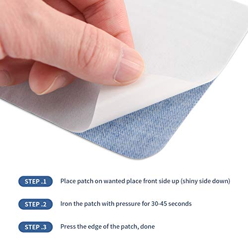 30 Pieces Iron on Fabric Patches Denim Jean Repair Patches Clothin...