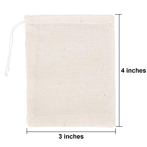 Tatuo 200 Pack Cotton Muslin Bags Burlap Bags Sachet Bag Multipurp...