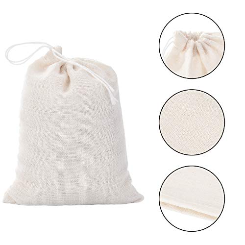 Tatuo 200 Pack Cotton Muslin Bags Burlap Bags Sachet Bag Multipurp...