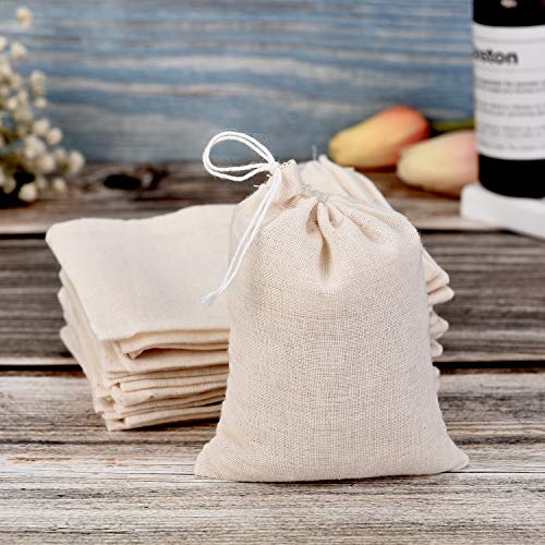 Tatuo 200 Pack Cotton Muslin Bags Burlap Bags Sachet Bag Multipurp...