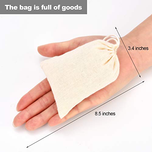 Tatuo 200 Pack Cotton Muslin Bags Burlap Bags Sachet Bag Multipurp...