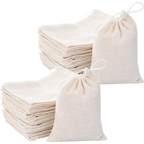 Tatuo 200 Pack Cotton Muslin Bags Burlap Bags Sachet Bag Multipurp...