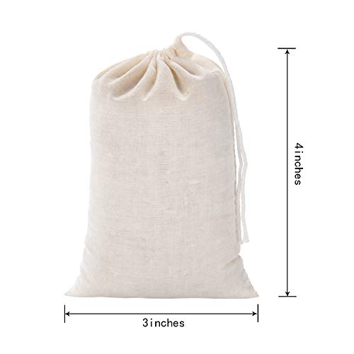 Tatuo 50 Pieces Cotton Drawstring Bags Muslin Bag Sachet Bag for W...