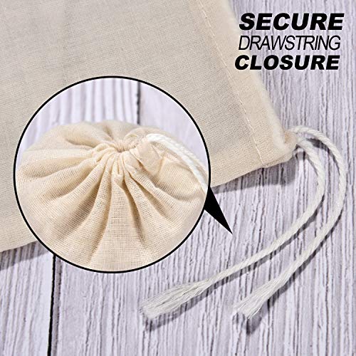 Tatuo 50 Pieces Cotton Drawstring Bags Muslin Bag Sachet Bag for W...