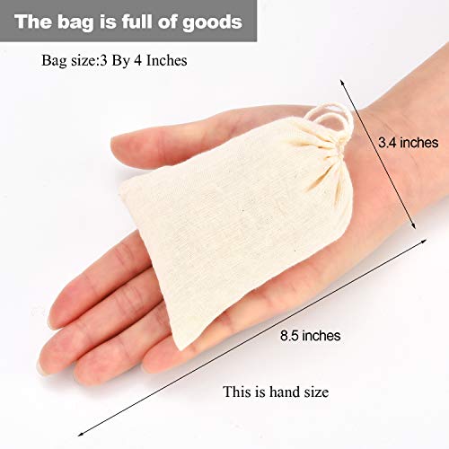 Tatuo 50 Pieces Cotton Drawstring Bags Muslin Bag Sachet Bag for W...