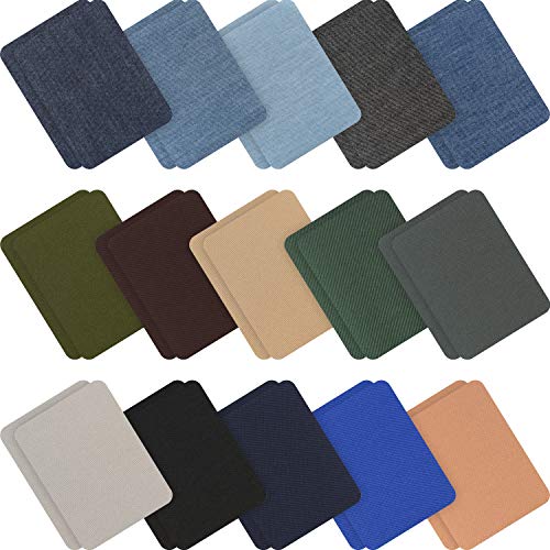 30 Pieces Iron on Fabric Patches Denim Jean Repair Patches Clothin...