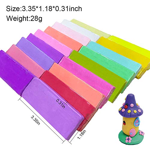 Tavolozza 60 Colors Polymer Clay Set, 1oz/Block Oven Bake with 19 ...