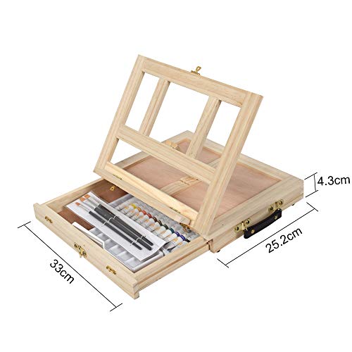 Tavolozza Wooden Mixed Media Art Set Easel Painting Kit with Wood ...