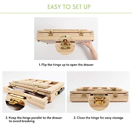 Tavolozza Wooden Mixed Media Art Set Easel Painting Kit with Wood ...