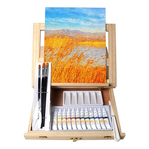 Tavolozza Wooden Mixed Media Art Set Easel Painting Kit with Wood ...
