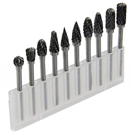 Tungsten Carbide Rotary Burr Set,1set Of 10 Wood Carving Drill Bit...