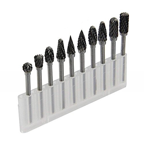 Tungsten Carbide Rotary Burr Set,1set Of 10 Wood Carving Drill Bit...
